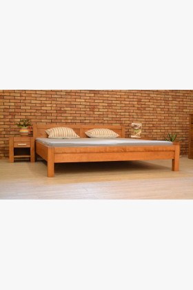 Ehebett 180x200 cm aus massivem Buchenholz, modern